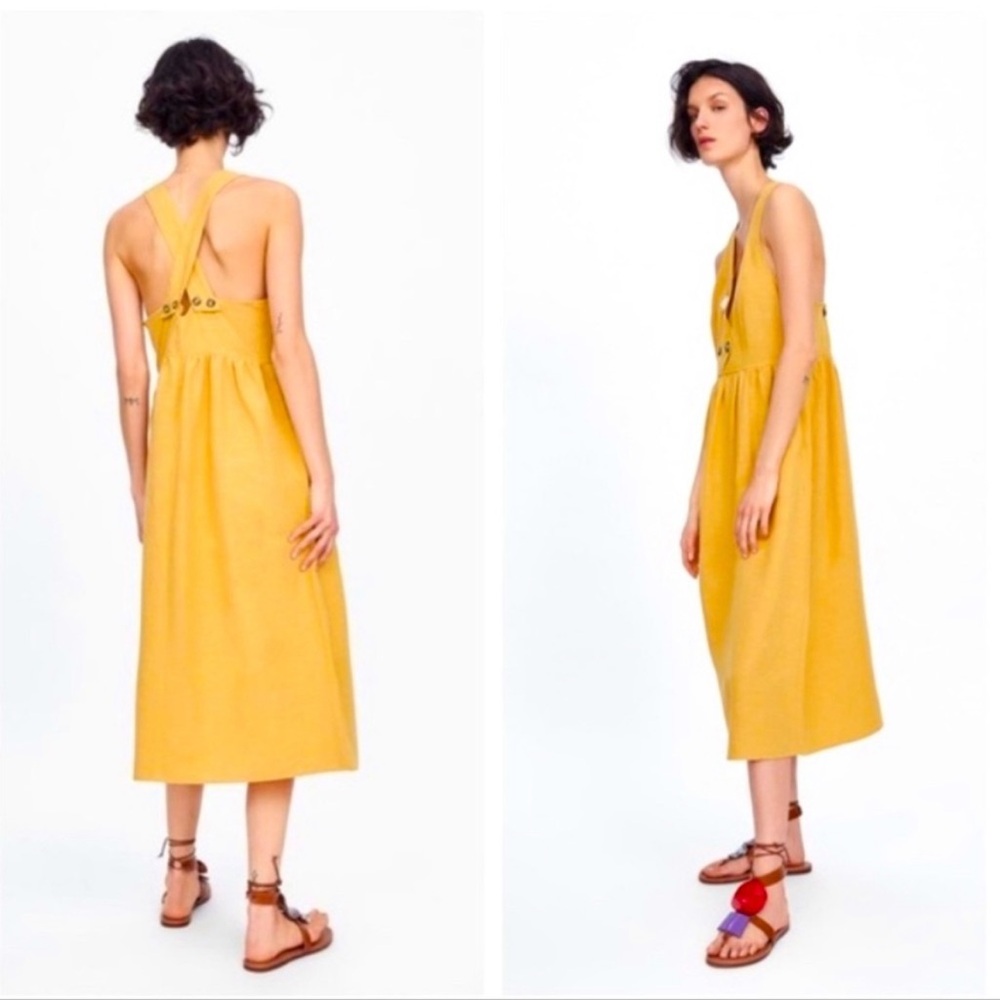 MIDI LINEN BLEND DRESS - Picture 3 of 6
